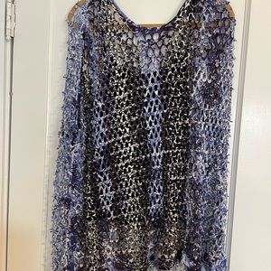 Layered blue and black flowy shirt